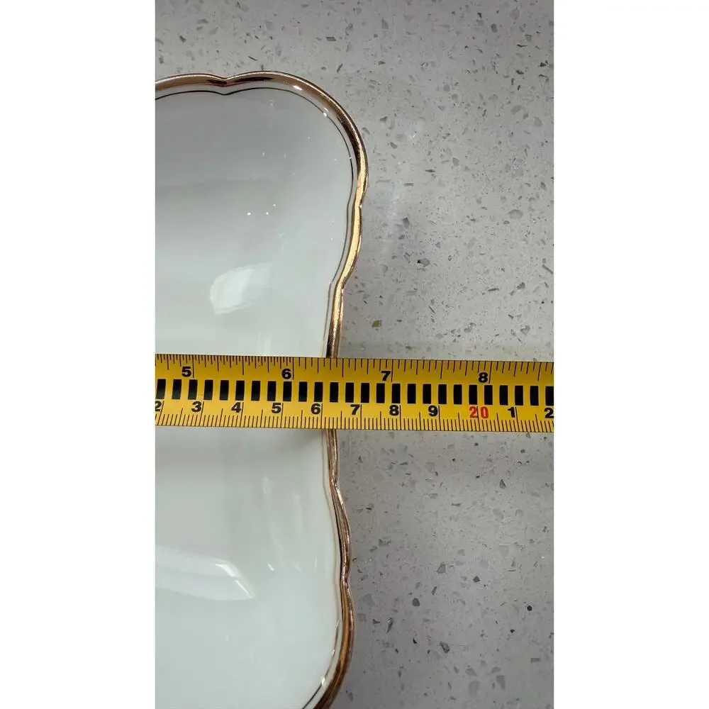 Vintage PMR Bavaria Jaeger & Co Gold Trim Square Serving Bowls Set of 2 Germany